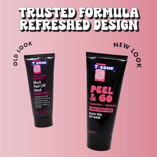 T-Zone Peel & Go Charcoal + Bamboo Black Peel Off Mask (50ml) – Deep Cleansing Blackhead Remover Mask, Unclogs Pores, Removes Impurities, Soothes & Hydrates for a Clearer Complexion - Image 4