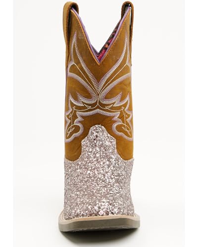 Shyanne Girls' Avery Glitter Western Boot Broad Square Toe - Srbb-8124