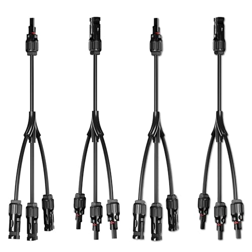 XYRIS Solar Connectors Y Branch Parallel 1 to 3 Adapter Cable Wire Plug Tool Kit for Solar Panel (M/FFF+F/MMM, 2 Pair)