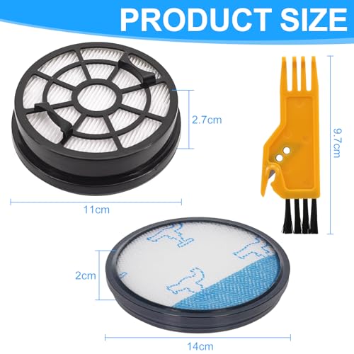 Svitzoot HEPA-Filter für Rowenta Swift Power Cyclonic RO2910EA, RO2913EA, RO2915EA, RO2932EA, RO2933EA, RO2957EA und RO2981EA(Vor- und Nachfilter waschbar, Bürsten) ersetzt ZR904301