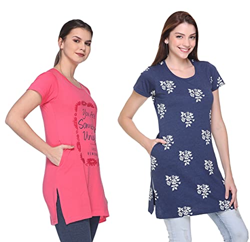 Image of In Love Women's Plus Size Cotton Printed T-Shirt with Pocket - Combo Pack of 2