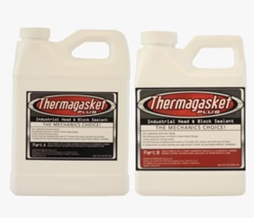 THERMAGASKET Extreme Duty Head Gasket Sealant - Large Capacity Engine Head & Block Repair - Fast-Acting 10-Minute Fix - 48oz Dual-Part Formula for Gas & Diesel Engines - Radiator & Heater Leak Stopper