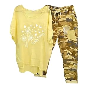 Briskorry Damen Zweiteiler Top Hose Set