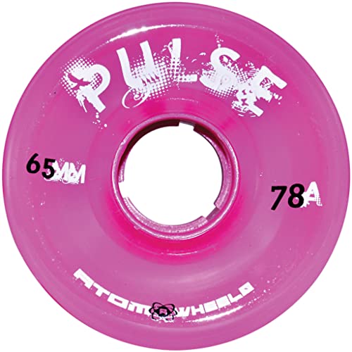 Atom Skates Quad Roller Wheels/Outdoor/Hardness 78A / 65x37 Pink Pulse / 1 Pack - 4 Wheels