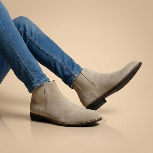 Big Fox Classic Look Chelsea Boots for Men Gray Grey - Image 5