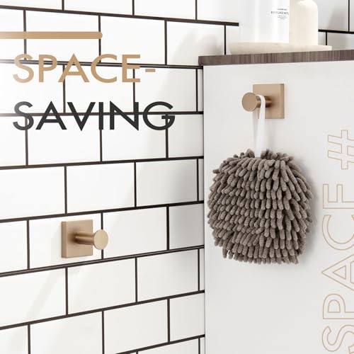 KOKOSIRI Robe Hooks Bath Towel Hooks for Wall Closet Kitchen Hanging Towels Bathroom Hardware Champagne Bronze Stainless Steel 2 Pack, B1016CPG-P2 by KOKOSIRI - Image 5