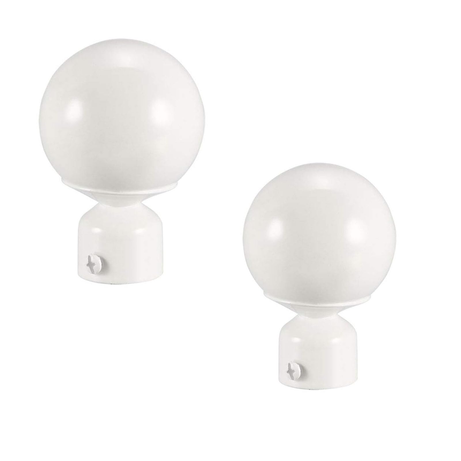 TOP-VIGOR 2Pcs 29.5mm Inner diameter Curtain Rod Ball Finials, Decorative Curtain End Caps Replacement Sphere Drape Rod Finals, Round Capped Finial Adjustable Screw for 26-28mm Drapery Pole