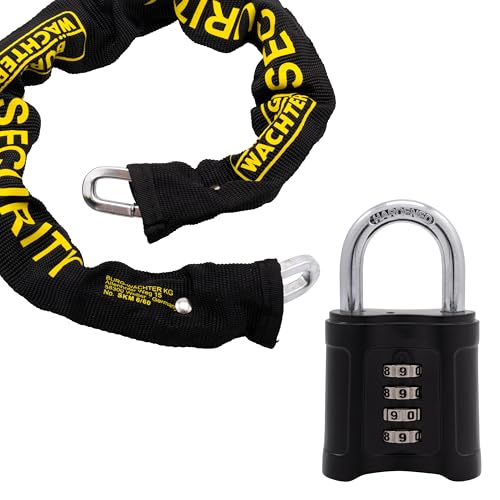 Burg Wächter SKM 6/60 CPL Burg Wachter 60cm 6mm Security Chain & Combination Padlock Black