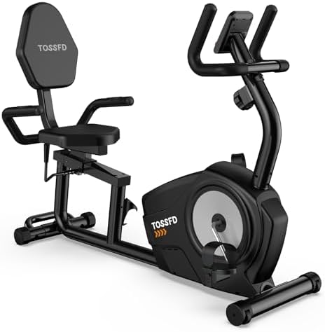 CYCOOL Recumbent Exercise Bike Comfortable Seat Multi-Function LCD 370LB Weight Capacity Safe and Stable Operation Whisper-Quiet 16 Levels Magnetic Resistance (Silver+Black)