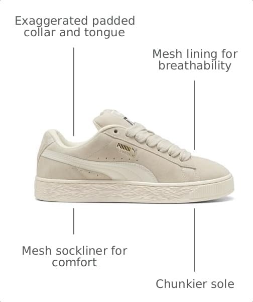 Image of PUMA Mens Suede XL Lace Up Sneakers Shoes Casual - Off White - Size 9.5 M