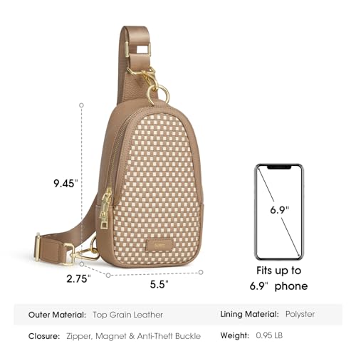 Image of Kattee Sling Crossbody Bag for Women, Leather Fanny Pack Crossbody Sling Bags, RFID Purse Chest Bag Small Daypack for Women