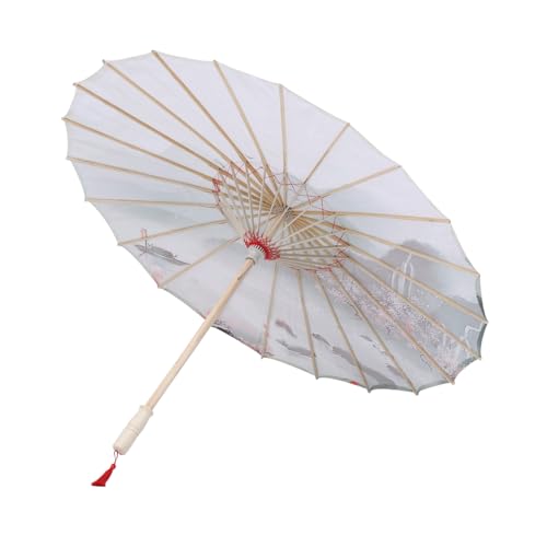minkissy 1 Pieza Paraguas Antiguo sombrilla aceitada hogar Interior Seda Plegable sombrilla sombrilla Vintage Paraguas Festivo sombrillas Mujeres parasols de Madera Green Color Aleatorio