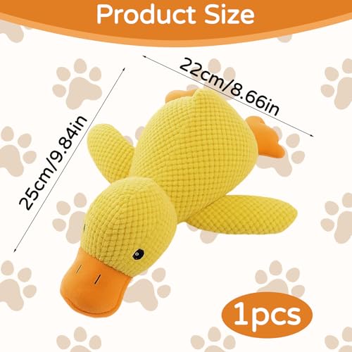 Calming Duck Toy for Dogs, Pawlove Duck Dog Toy for Anxiety Relief and Dental Hygiene, Yellow Duck Toy for Interactive Play and Senior Dogs Comfort - Image 3