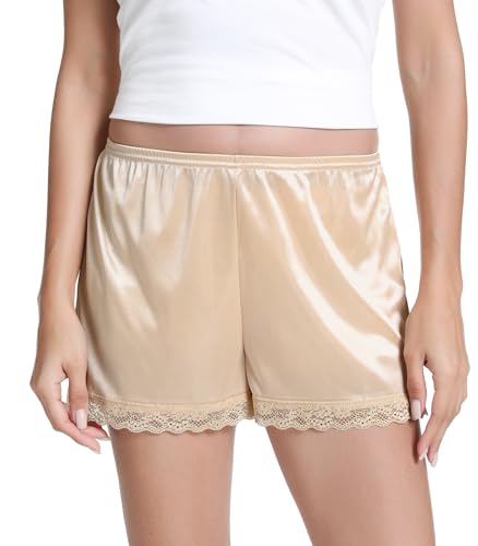 Image of NACHILA Women's Lace Trim Half Slip Shorts Under Skirt Pettipants Bloomer