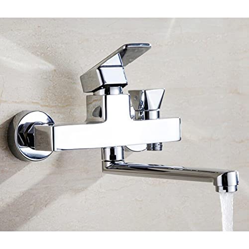Mitigeur bain douche robinet chrome pivotant laiton eau chaude froide - 4