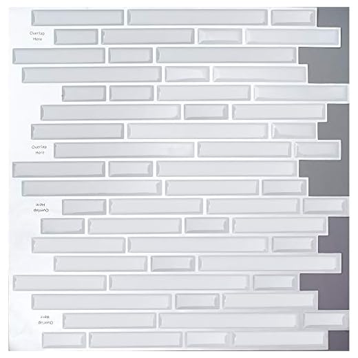 Profesticker Vinilo Azulejo Adhesivo Cenefa Adhesiva 3D Auto-Adhesivo Pegatina Pared Baldosa Revestimiento Border Decorativo Impermeable Cocina Baño (12Pulgadas) (6Laminas) (Ladrillo Blanco Pequeño)