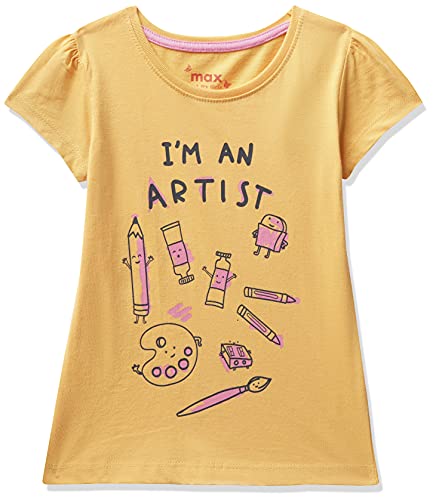 Image of Max Girls Graphic Print Round Neck T-Shirt