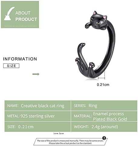 Sterling Silver Cat/Dog Ring - Adjustable Dainty Stackable Rings Gifts for Cat Lovers Dachshund Gifts for Women - Image 7