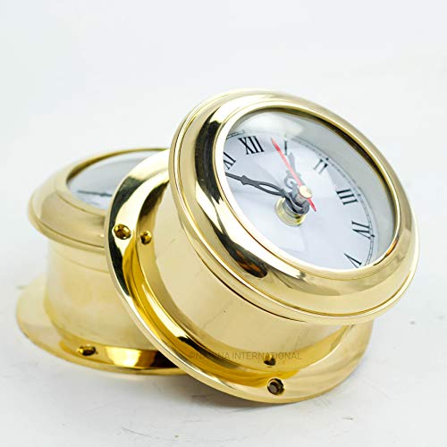 Mb Ship's Clock Solid Brass Nautical Ships Maritime Timekeeper #TOP5