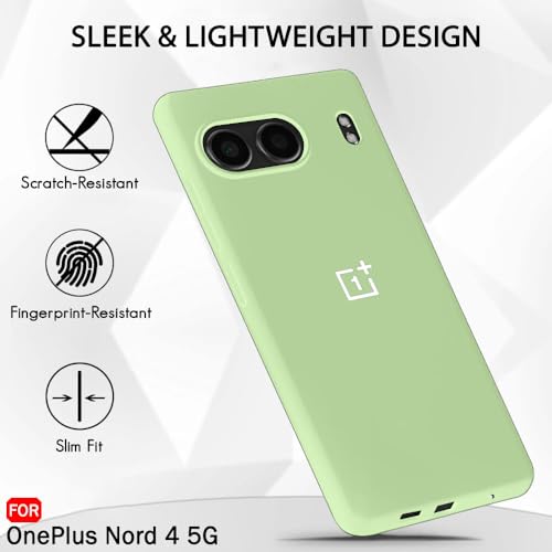 Image of MOBILOVE Back Cover Case for OnePlus Nord 4 5G | Pure Liquid Soft Matte Silicone Case with Logo and Comes with Camera and Screen Protection Back Cover for OnePlus Nord 4 5G (Mint Green)
