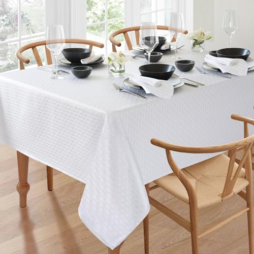 Lenox Olivia Tablecloth, White - 60" W x 120" L