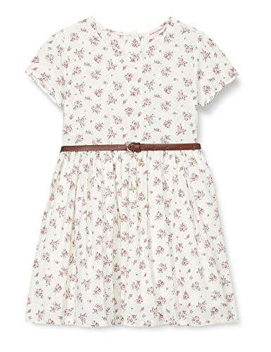 Image of Amazon Brand - Jam & Honey Girl's 100% Soft & Pure Cotton Comfortable and Stylish Printed Woven Dress with Short Sleeves and Belt - Perfect for Every Occasion