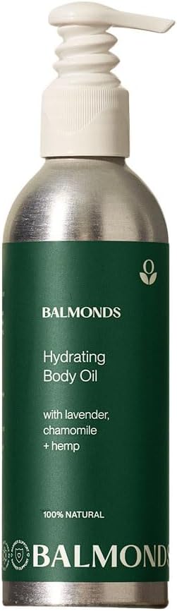 Balmonds Hydrating Body Oil - 100% Natural Skin Oil For Dry & Sensitive Skin, Fragrance Free & Made With Chamomile & Lavender, Vegan & Cruelty Free (6.8 oz)