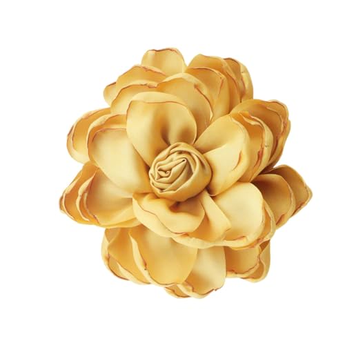 Oshhni Spilla da Bavero Elegante Fermaglio per Capelli a Fiore Rosa in Tessuto di Raso per Accessori per Abiti da, Oro