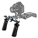 Foto4easy Front Double Handle Hand Grip Camcorder Stabilizer with Rail Block Rod Clamp Set for 15mm Rod DSLR Rail Rig