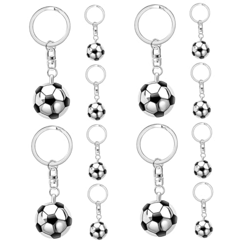 Porte-clés football Milisten en métal argenté pour fans de sport