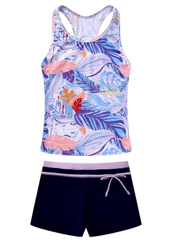 Image of Little Girls' Summer Swimwear Two Piece Boyshort Tankini Kids Swimsuit