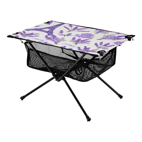 Mesa Plegable de Camping Exterior SDMKA para Playa y Picnic - Mesa Lateral Portátil con Bolsa Duradera, Fácil de Transportar
