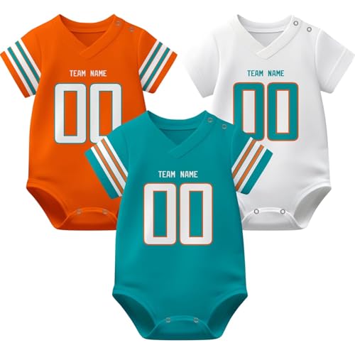 Image of KREDE Baby Clothes Unisex Bodysuit Jersey Style Custom Name Number for Baby Boys