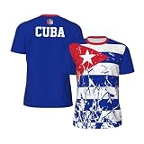 Team-T-Shirt mit Kuba-Flagge 2024 aus atmungsaktivem Mesh-Gewebe – ideal zum Laufen, Radfahren, Fußball, Tennis und für Fitness-Sportarten.
