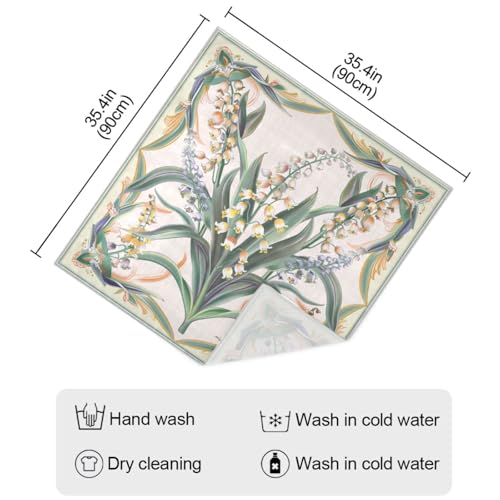 KLL Lily Of Valley Boho silk scarf scarf shawl Long and large for Lady for head bufanda para mujer4