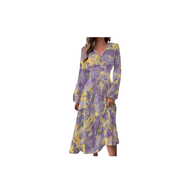 Womens-Fall-Dresses-2023-Autumn-And-Winter-Casual-Fashion-V-Neck-Long-Sleeve-Floral-Print-Dress-S-2Xl