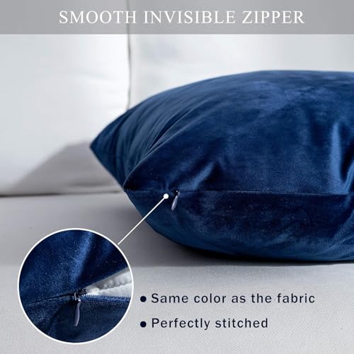 Image of AAZEEM Decorative 24 x 24 Inch Throw Pillow Covers Set of 4 | Super Soft Velvet Pillows|Fall Pillowcase for Living Room Bedroom Sofa Couch Cushion Cover |
