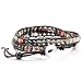 MOWOM Colorful Alloy Genuine Leather Bracelet Bangle Cuff Rope India Simulated Agate Bead Wrap Adjustable