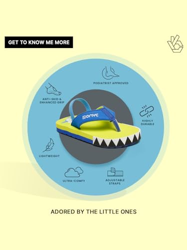 Image of ONYC Shark V Shape Sliders for Kids, Unisex