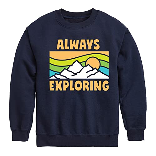 Instant Message - Always Exploring - Toddler & Youth Crewneck Fleece Sweatshirt