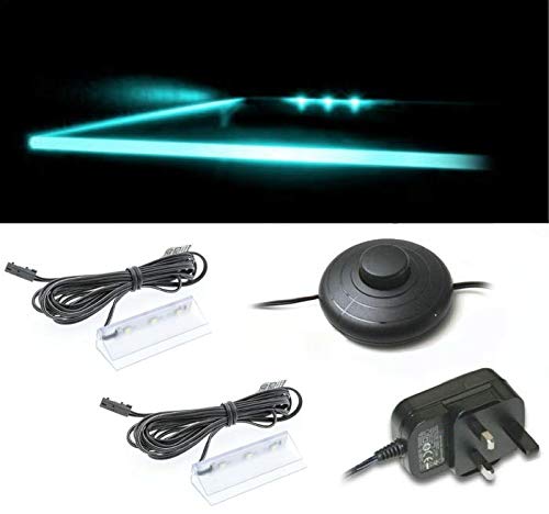 Set of 6 LED Glass Edge Lighting Clip in White [Energy Class A]