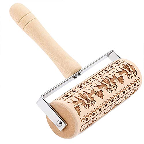 TheStriven Mattarello in Legno con Incisione Legno...