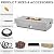 HDLKRR 60 Inch Outdoor Propane Fire Pit Table, 50,000 BTU Natural Gas Firepit Rectangular Concrete Fire Table with Steel Lid, Natural Gas Orifice, Rain Cover for Outside Patio, Deck, Backyard, Garden