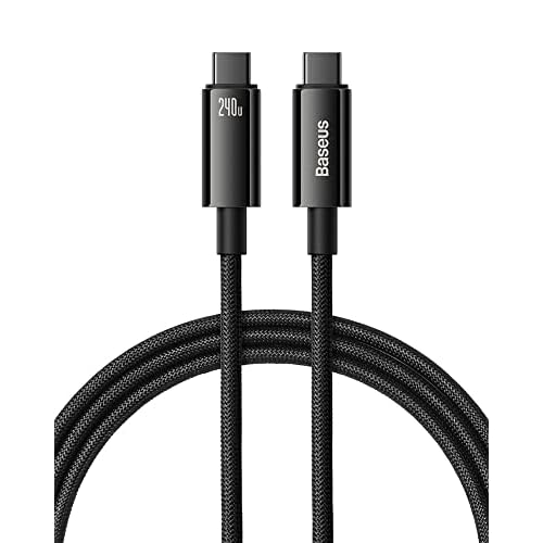 Baseus USB C auf USB C Kabel 240W 2M, PD 5A QC 4.0 Schnellladung USB C Ladekabel, Zinklegierung Typ C Kabel für iPhone 17/16/15/14/13/12, MacBook Pro iPad Air Mini Galaxy S25-20, Steam Deck
