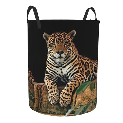 Panier à linge grand format imprimé léopard africain pour linge et couverture