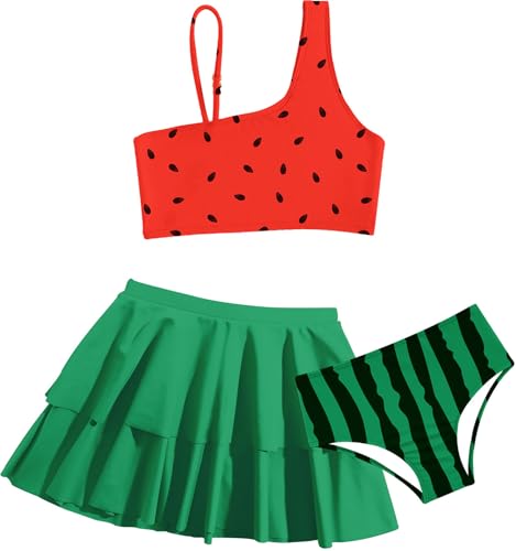Image of RAISEVERN Girls Swimsuit 3 Piece Bathing Suits Cute Swimwear for 5-12 Years
