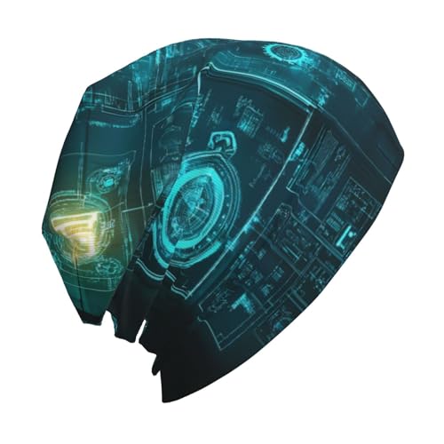 Chapeau tricoté anti-froid style docker avec imprimé de modélisation - 3