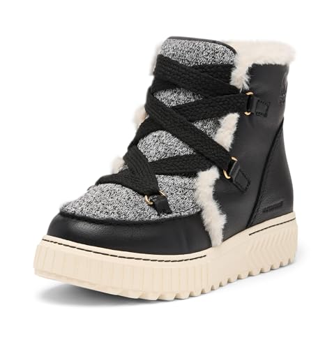 Sorel Women's ONA Ave Alpine Waterproof Boot, Black/Chalk, 8