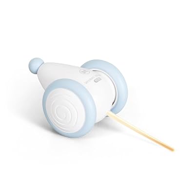 Cheerble Wicked Mouse Jouets pour chats d'intérieur - Micros interactifs pour chat avec feu arrière LED - Jouets pour chaton - Jouets électriques intelligents rechargeables par USB - Jouets d'exercice pour animaux domestiques avec fonction marche/arrêt (Bleu).