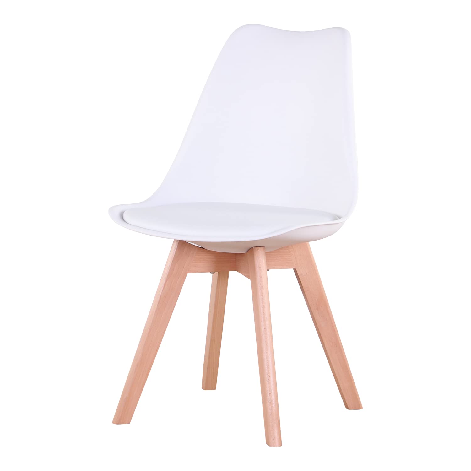 Mesa de Comedor Redonda y 6 Sillas Comedor Apto para Comedor, Cocina, Salón, Oficina, Café, 6 Sillas Blancas et Table à Manger Blanche (Diámetro: 110cm, Altura : 75cm)